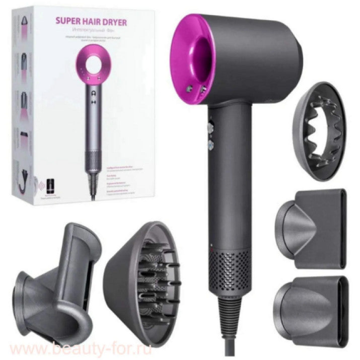 Super Hair Ionizing Hair Dryer with 5 Interchangeable Attachments