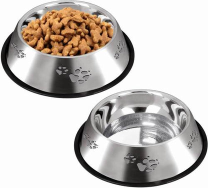 Premium Stainless Steel Dog Bowl with Non-Slip Rubber Base – 25 cm, Easy to Clean, Rust-Resistant Feeder for Dry & Wet Food, Snacks & Water