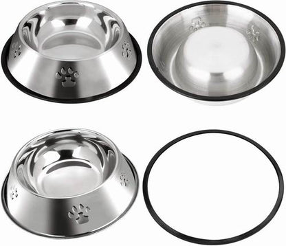 Premium Stainless Steel Dog Bowl with Non-Slip Rubber Base – 25 cm, Easy to Clean, Rust-Resistant Feeder for Dry & Wet Food, Snacks & Water