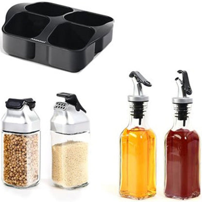 5-Piece Tabletop Apothecary Set - Oil, Vinegar, & Spice Holder