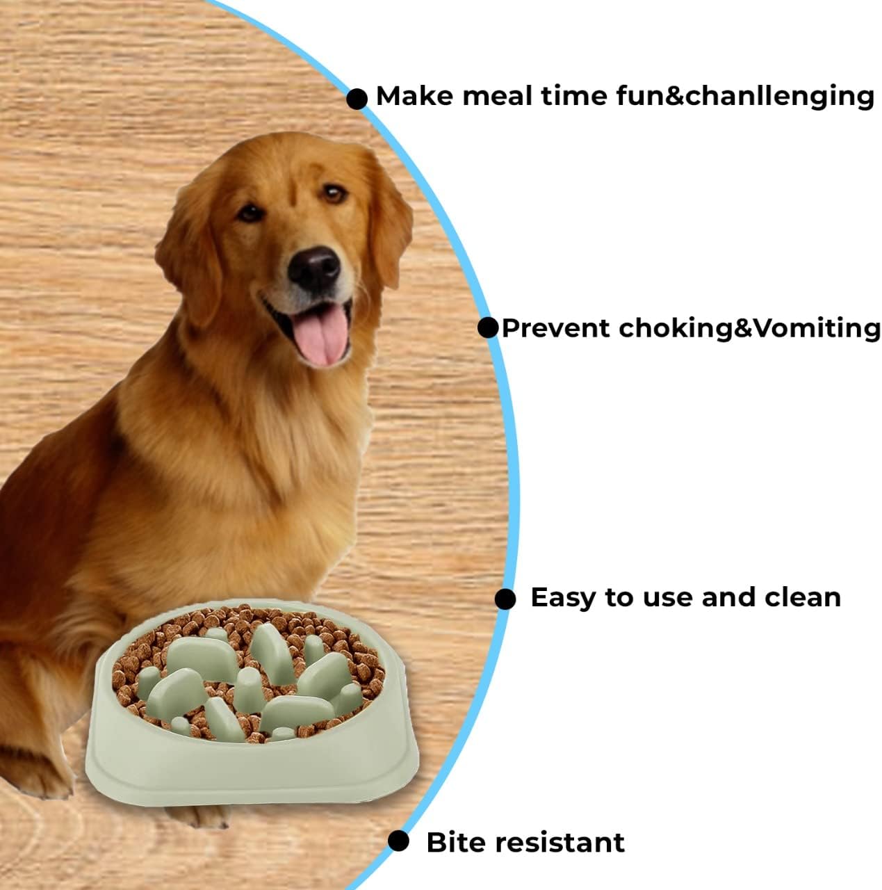 Plastic Slow Feeder Dog Bowl, Dog Bowls Prevent Choking and Overeating for Medium & Small Dogs Puzzle Pet Healthy Feeding Bowls