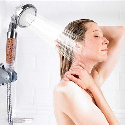 Bathroom Adjustable Showerhead Handheld Showerheads High Pressure Water Saving Filtration with Additional Mineral Beads Removing Chlorine