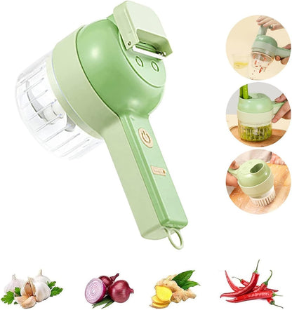 4 in 1 Handheld Electric Vegetable Cutter Set Electric Garlic Mud Masher