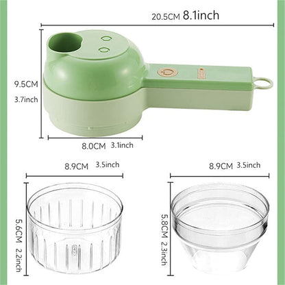 4 in 1 Handheld Electric Vegetable Cutter Set Electric Garlic Mud Masher