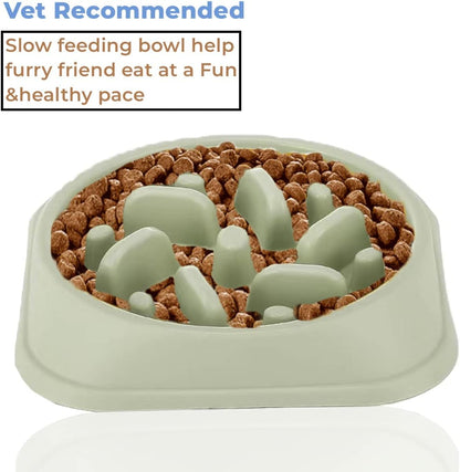 Plastic Slow Feeder Dog Bowl, Dog Bowls Prevent Choking and Overeating for Medium & Small Dogs Puzzle Pet Healthy Feeding Bowls