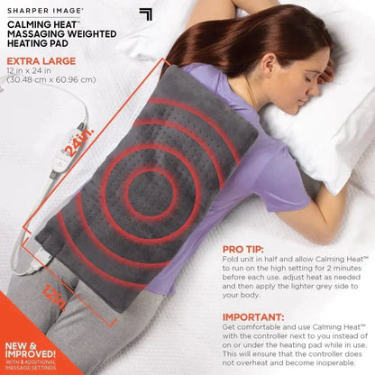 Calming Heat™ Weighted Heating Pad – Soothing Relief with Heat, Weight, and Massage