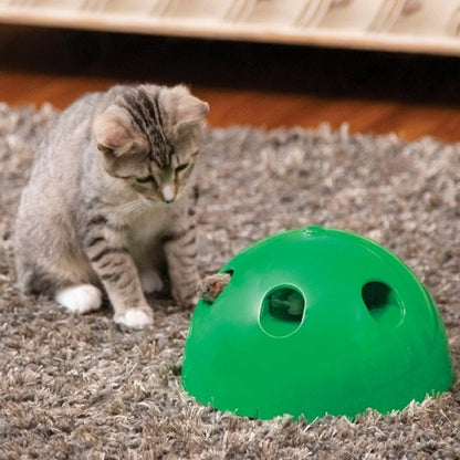 Interactive Skill-Building Cat Toy with Moving Mouse and Sound Effects