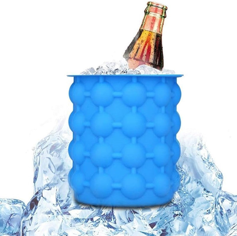 ICE CUBE Genie - Silicone Ice Cube Maker and Ice Bucket