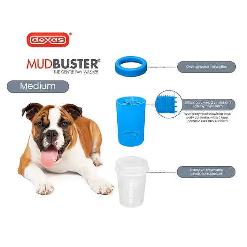 Dexas Mudbuster Dog Paw Cleaner Medium - Silicone Paw Cleaner, for Dogs & Paws