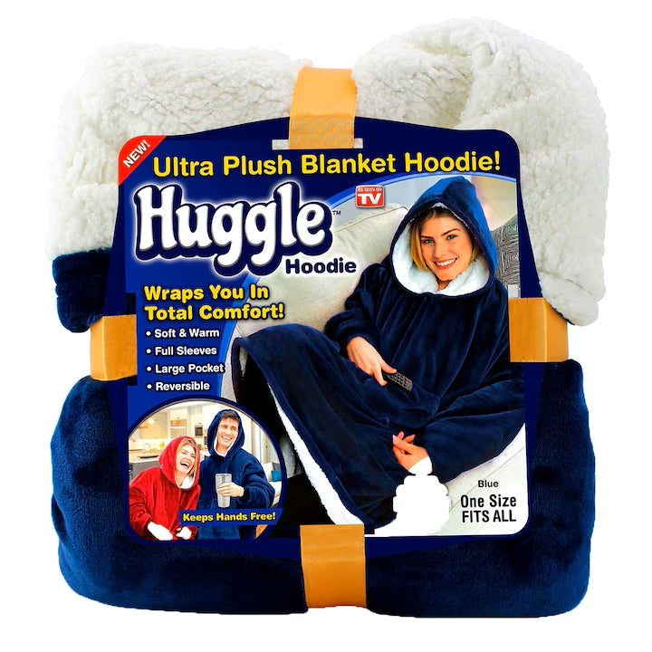 Huggle Blanket with Sleeves, One Size, Blue